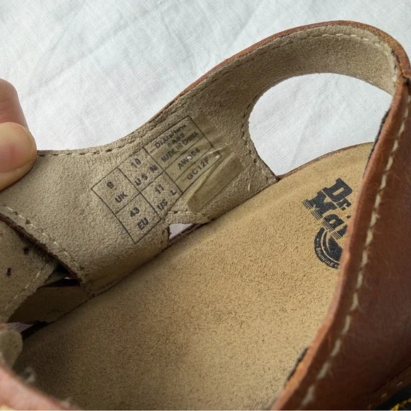 Dr Martens Vintage Y2K Chunky Sandals Women 11Brown Leather Slingback 5A85 EU 43 - Picture 7 of 16